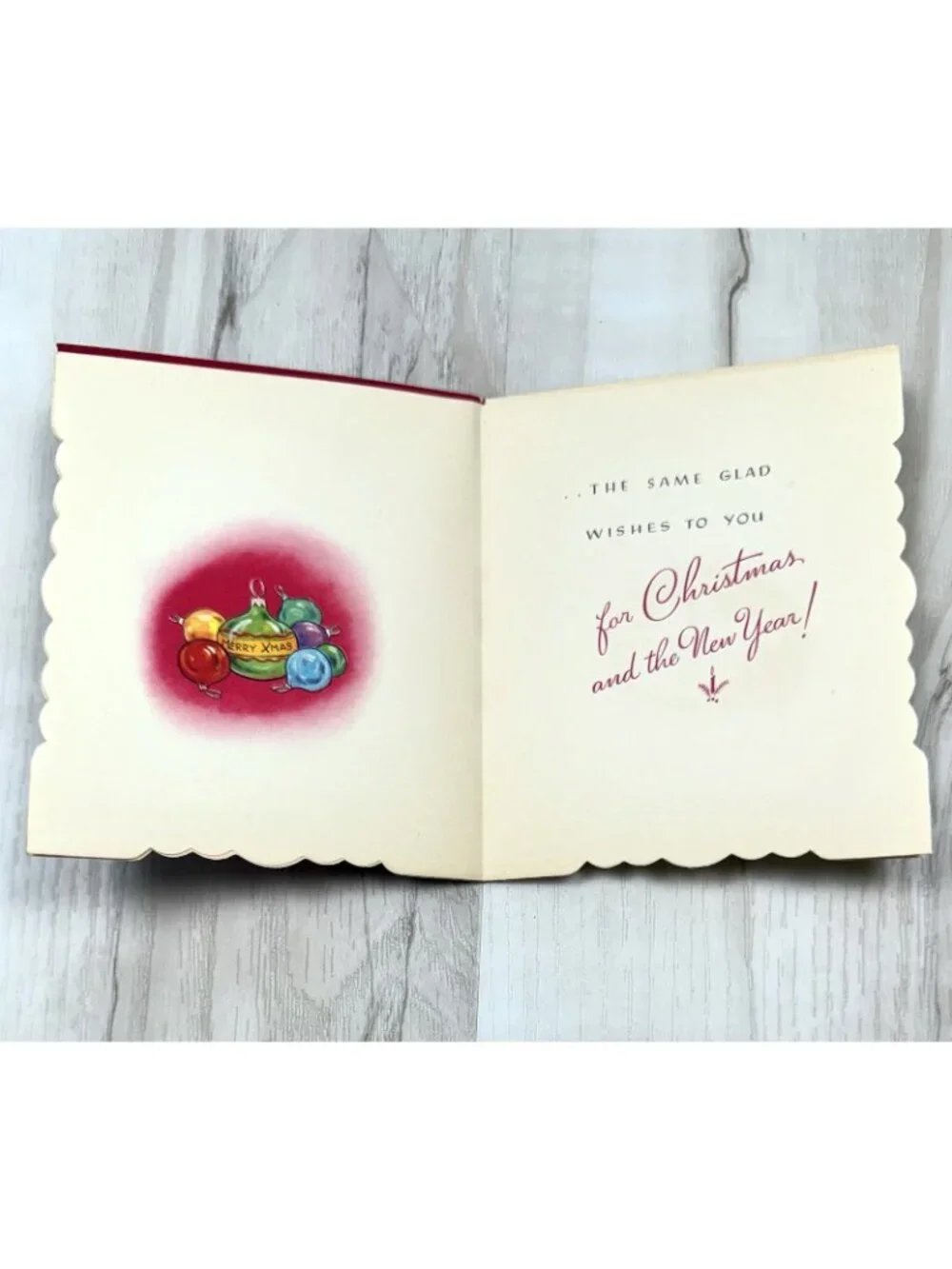 VTG UNUSED Christmas Card Artist EVE ROCKWELL Cheerie Cherubs Catching Ornaments
